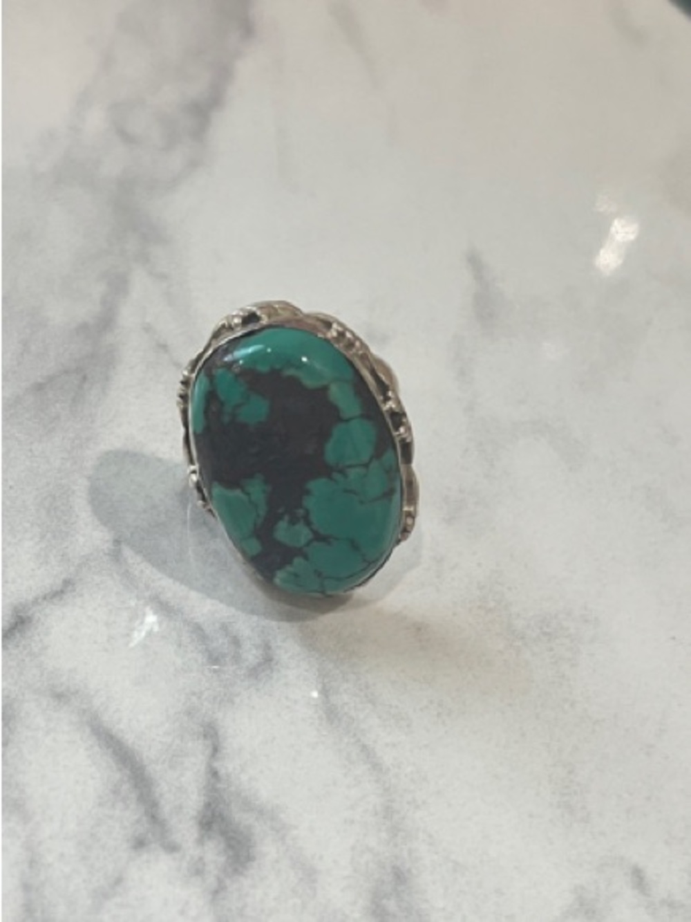 Sterling Silver Ring with Turquoise Gemstone -size 7